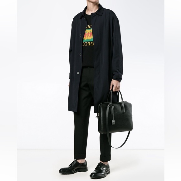 COPY - MUSEUM SMALL FLAT BRIEFCASE TEXTURED LEATHER - Picture 4 of 13